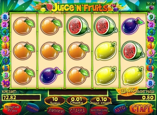 Бонусная комбинация на Juice and Fruits