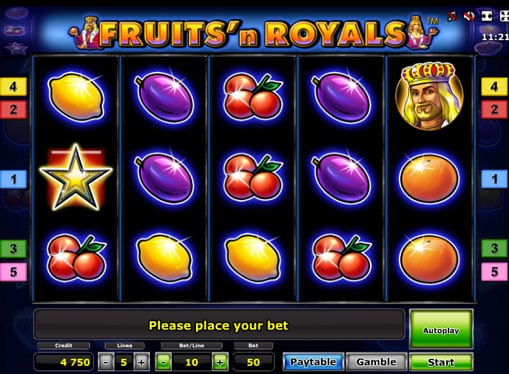 Символы игрового автомата Fruits'n Royals Deluxe