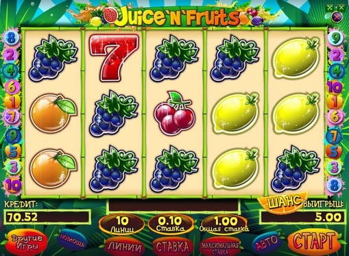 Символы игрового автомата Juice and Fruits
